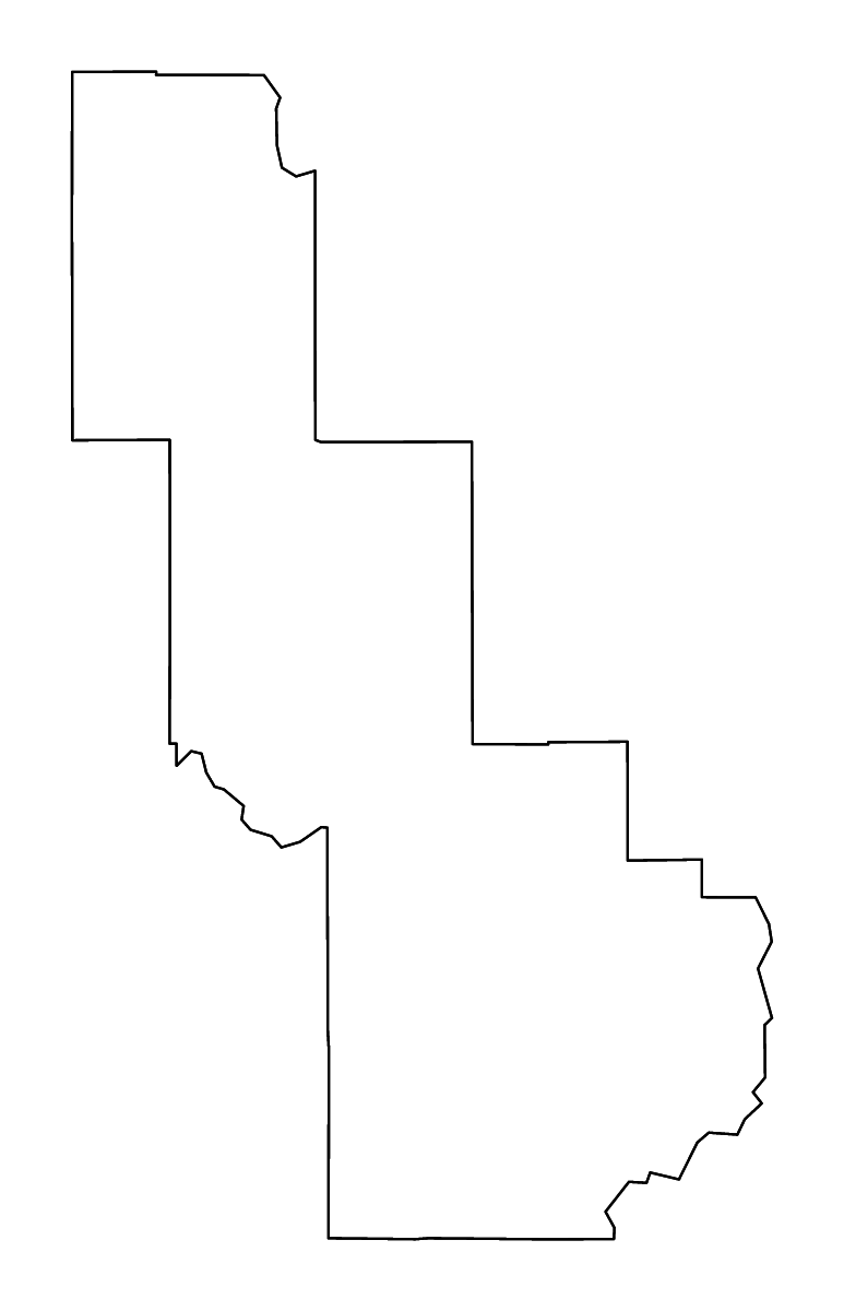 Mapa de contorno de Powell, Montana con ríos.