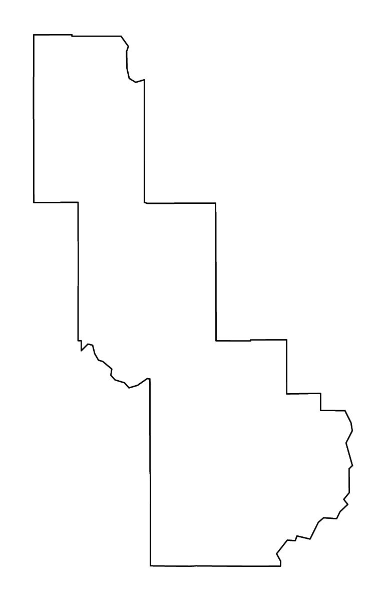 Carte de contour de Powell, Montana avec rivières.