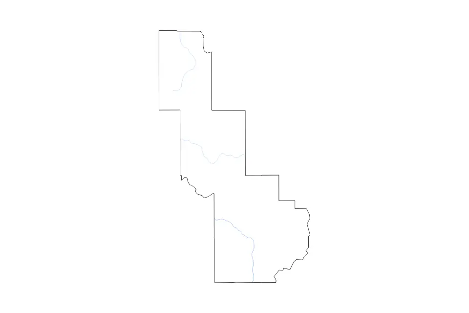 Mapa de Powell, Montana de tipo contorno y ríos para América del Norte, con contorno y ríos con límites limpios.