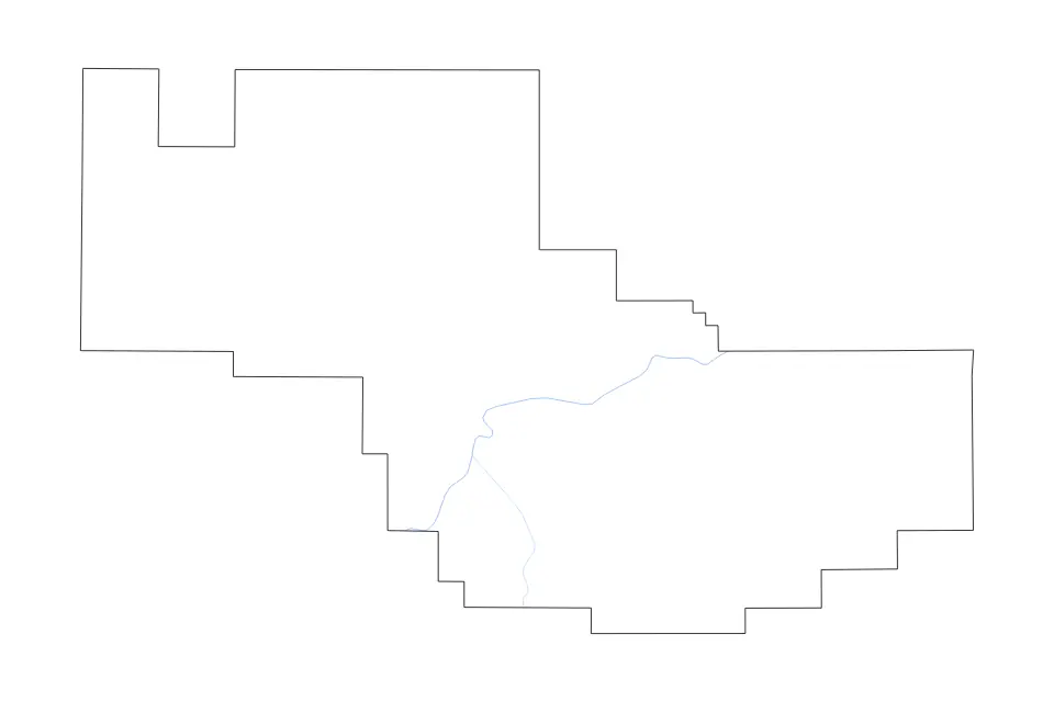 Mapa de Prairie, Montana de tipo contorno y ríos para América del Norte, con contorno y ríos con límites limpios.