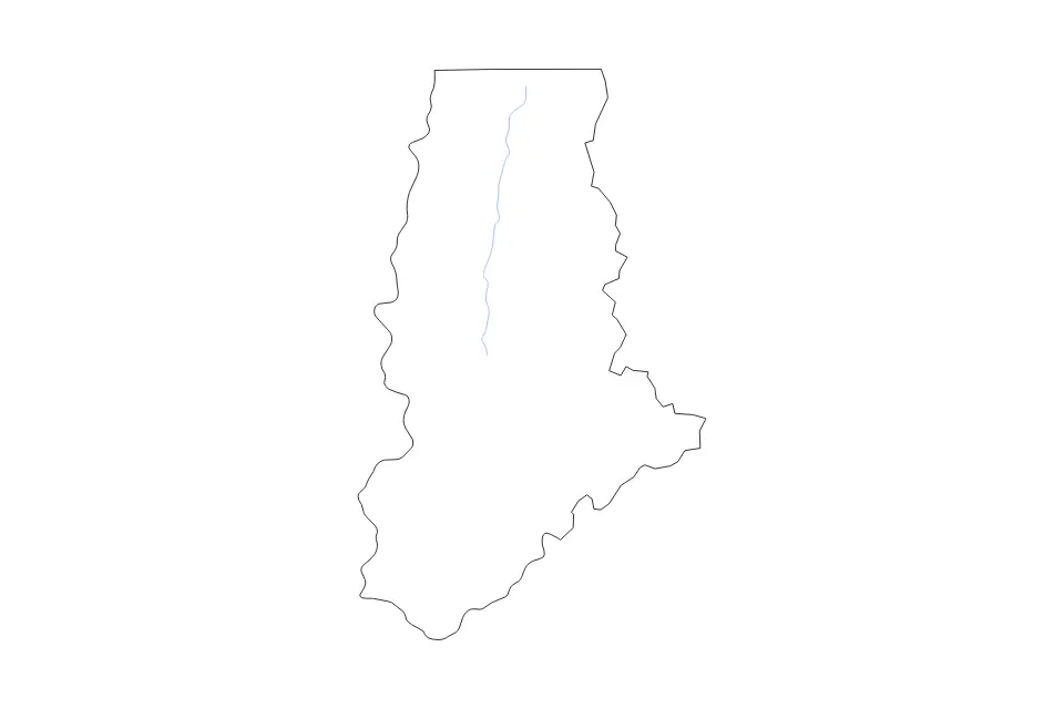Mapa de Ravalli, Montana de tipo contorno y ríos para América del Norte, con contorno y ríos con límites limpios.