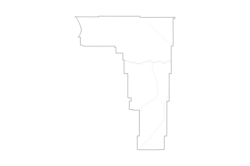 Mapa de Rosebud, Montana de tipo contorno y ríos para América del Norte, con contorno y ríos con límites limpios.