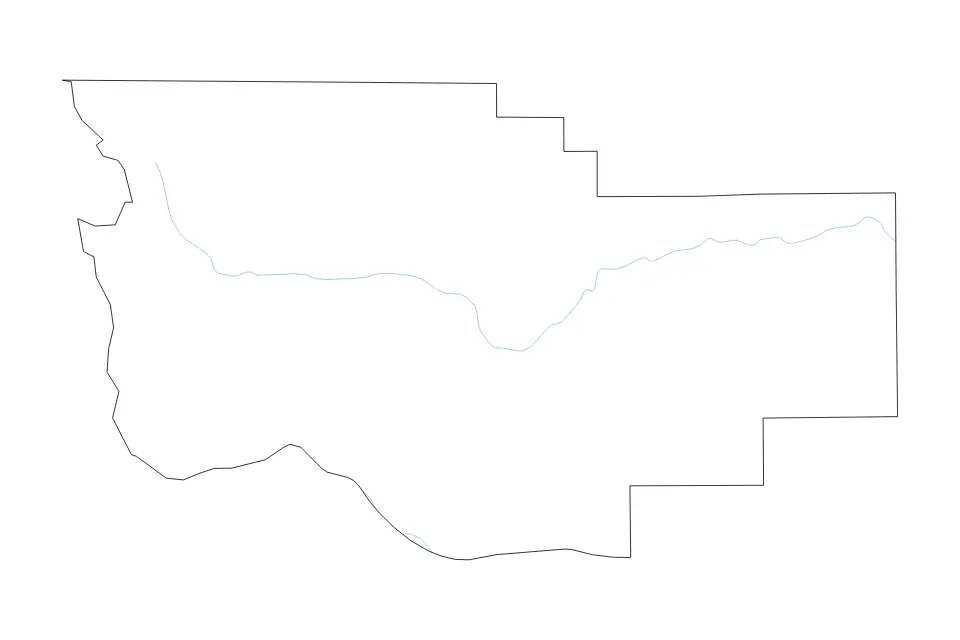 Carte de Teton, Montana de type contour et rivières pour Amérique du Nord, montrant contour et rivières avec des limites nettes.