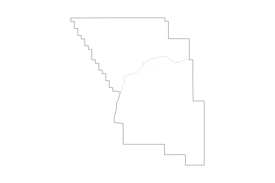 Mapa de Treasure, Montana de tipo contorno y ríos para América del Norte, con contorno y ríos con límites limpios.