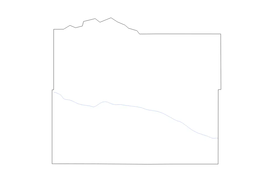Carte de Wheatland, Montana de type contour et rivières pour Amérique du Nord, montrant contour et rivières avec des limites nettes.
