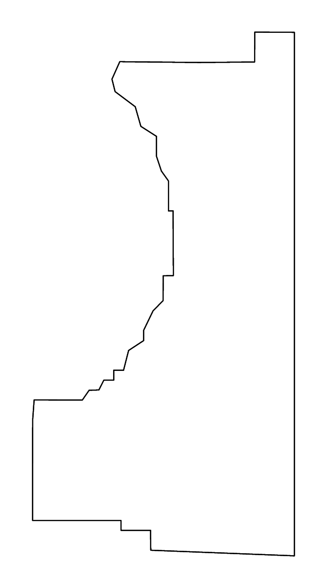 Mapa de contorno de Wibaux, Montana con ríos.
