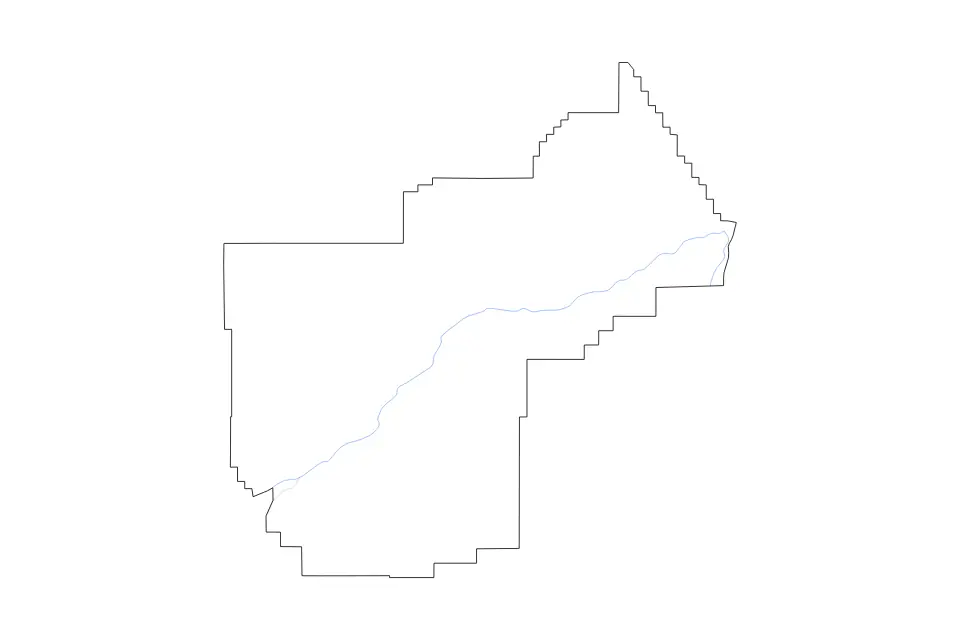 Carte de Yellowstone, Montana de type contour et rivières pour Amérique du Nord, montrant contour et rivières avec des limites nettes.
