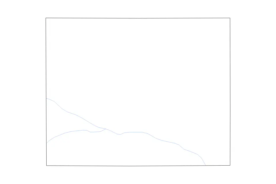 Outline map of Blaine County, Nebraska with subdivision borders and rivers.