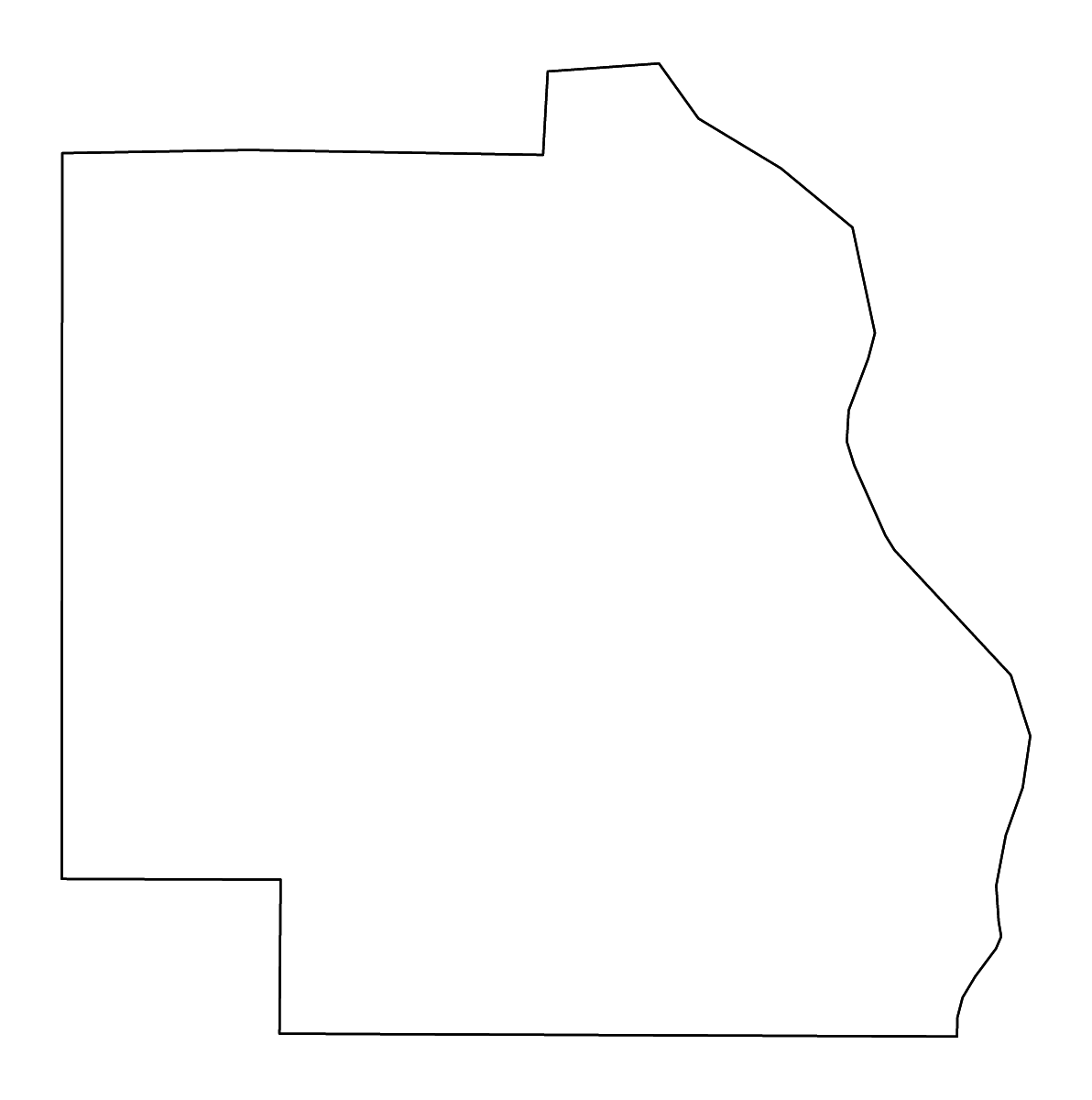 Mapa de contorno de Burt, Nebraska con ríos.