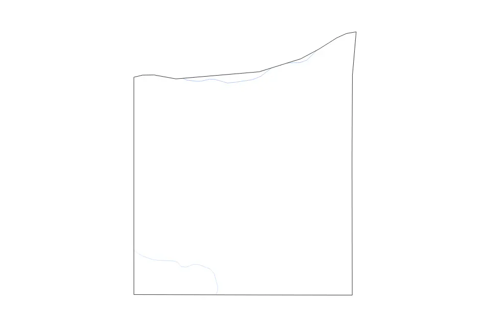 Mapa de Butler, Nebraska de tipo contorno y ríos para América del Norte, con contorno y ríos con límites limpios.