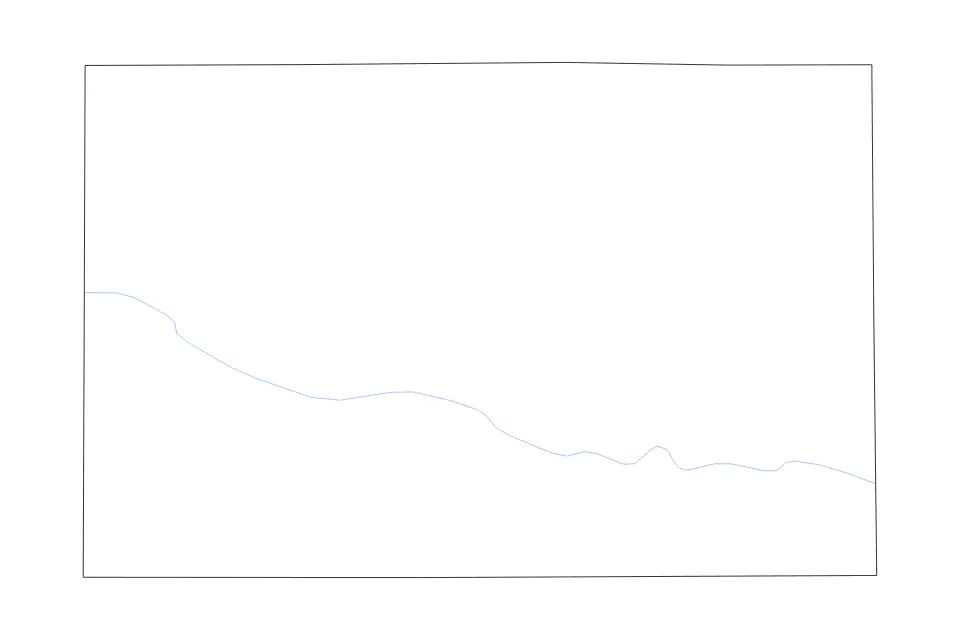 Outline map of Chase County, Nebraska with subdivision borders and rivers.