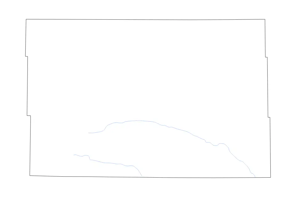 Carte de Cherry, Nebraska de type contour et rivières pour Amérique du Nord, montrant contour et rivières avec des limites nettes.