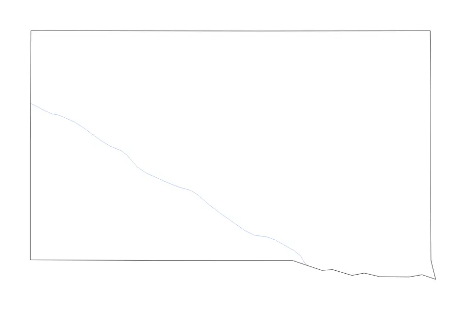 Outline map of Dawson County, Nebraska with subdivision borders and rivers.