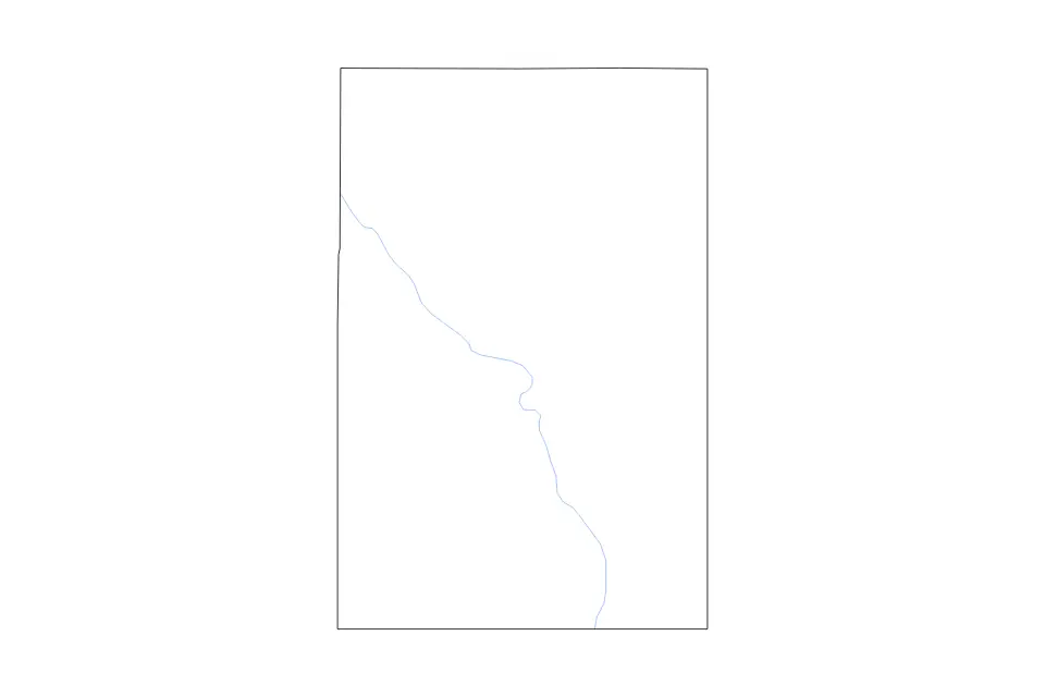 Carte de Gage, Nebraska de type contour et rivières pour Amérique du Nord, montrant contour et rivières avec des limites nettes.