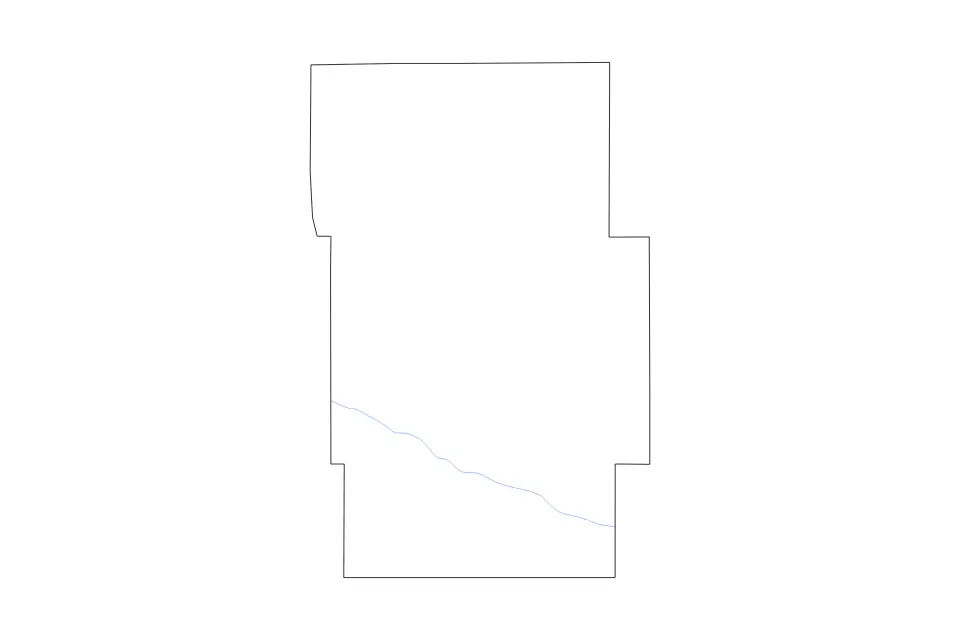 Outline map of Garden County, Nebraska with subdivision borders and rivers.
