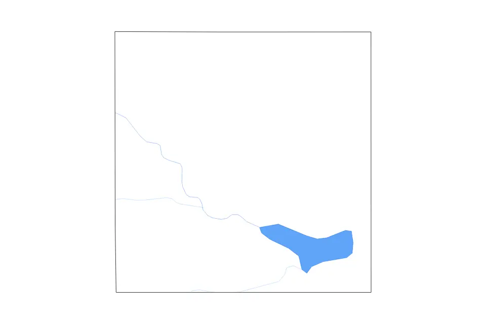 Mapa de Harlan, Nebraska de tipo contorno, lagos y ríos para América del Norte, con contorno, lagos y ríos con elementos de agua como Harlan County Lake.