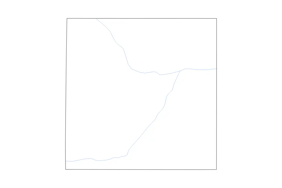 Outline map of Howard County, Nebraska with subdivision borders and rivers.
