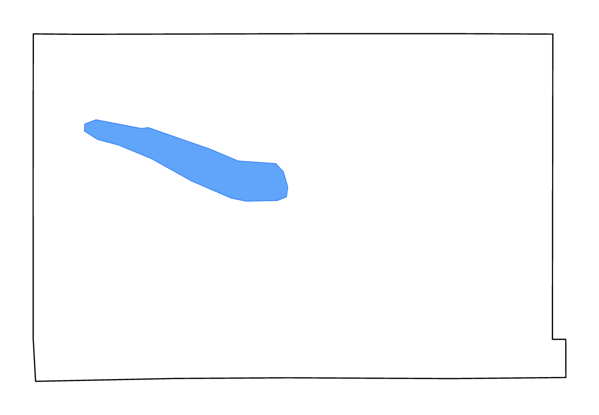 Mapa de contorno de Keith, Nebraska con lagos y ríos.