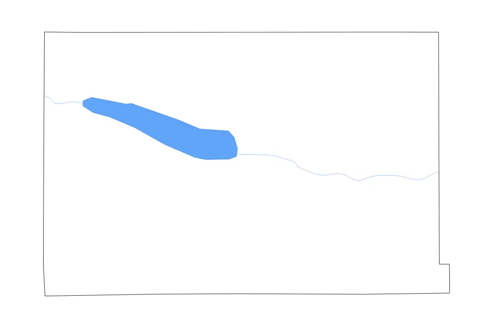 Carte de Keith, Nebraska de type contour, lacs et rivières pour Amérique du Nord, montrant contour, lacs et rivières avec des éléments hydrographiques comme Lake McConaughy.