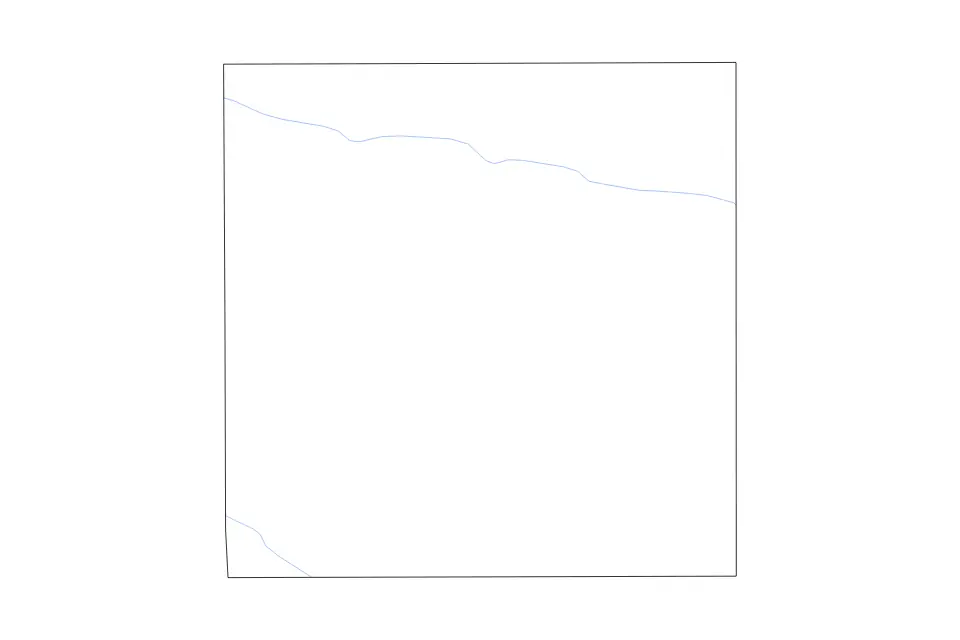 Outline map of Madison County, Nebraska with subdivision borders and rivers.