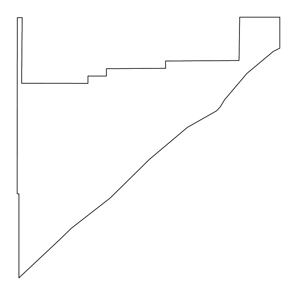 Mapa de contorno de Merrick, Nebraska con ríos.