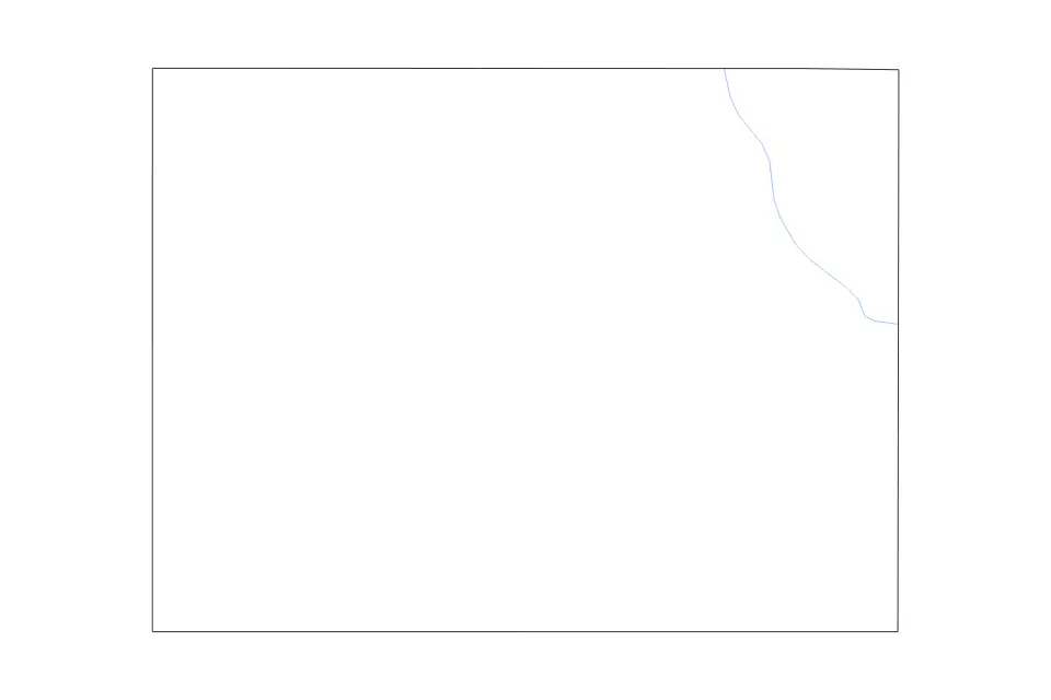 Mapa de Pawnee, Nebraska de tipo contorno y ríos para América del Norte, con contorno y ríos con límites limpios.