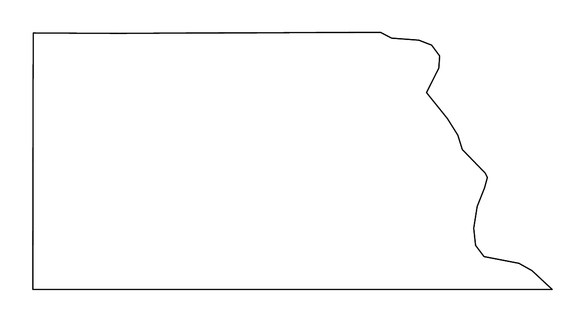 Mapa de contorno de Richardson, Nebraska con ríos.