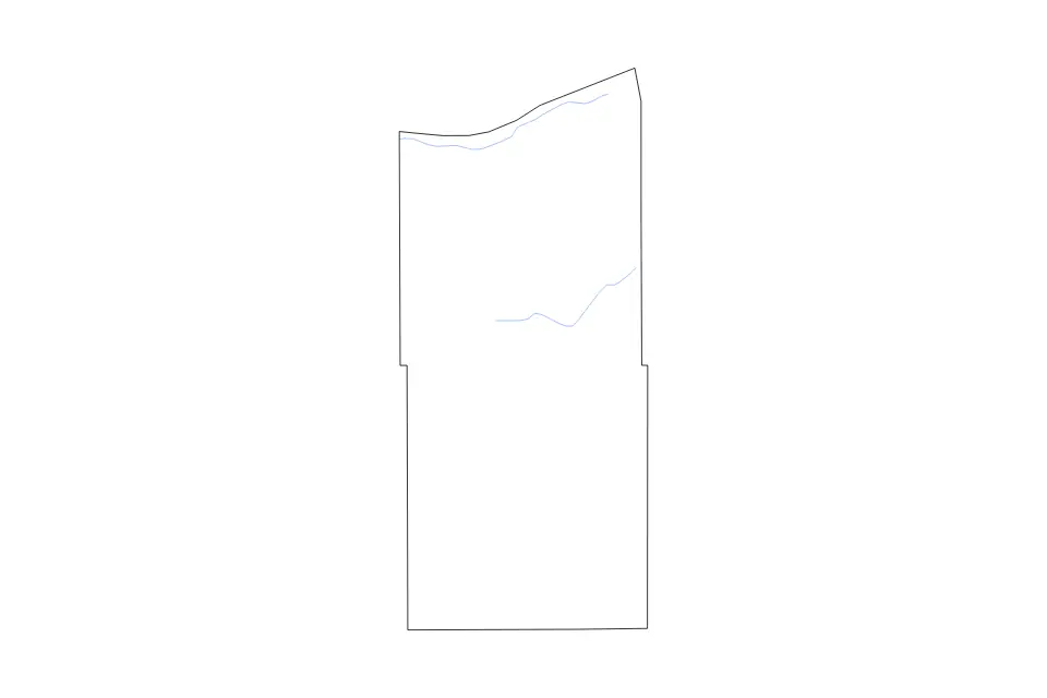 Outline map of Rock County, Nebraska with subdivision borders and rivers.