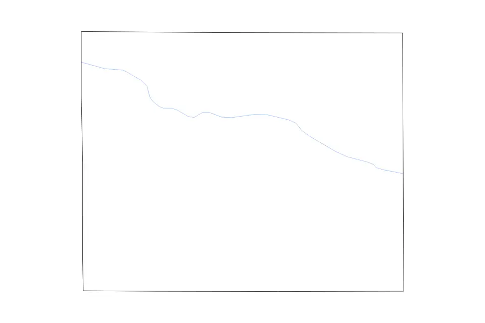Mapa de Thomas, Nebraska de tipo contorno y ríos para América del Norte, con contorno y ríos con límites limpios.