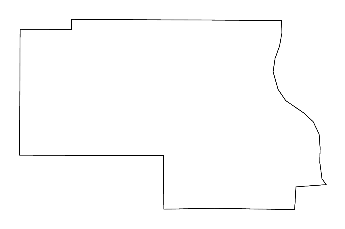 Mapa de contorno de Thurston, Nebraska con ríos.