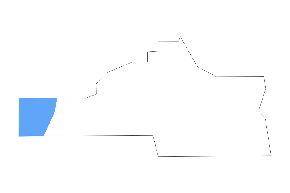 Outline map of Carson City, Nevada with subdivision borders and major lakes.