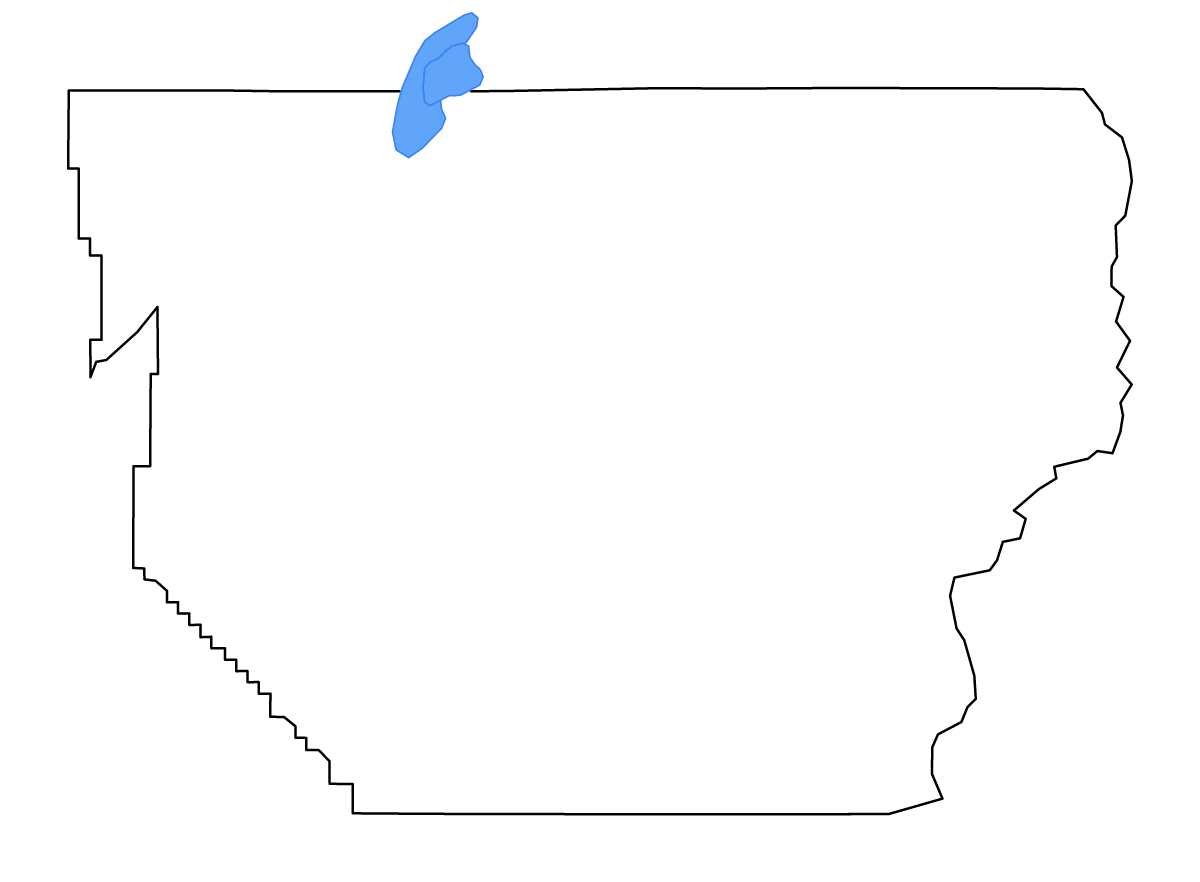 Mapa de contorno de Churchill, Nevada con lagos.