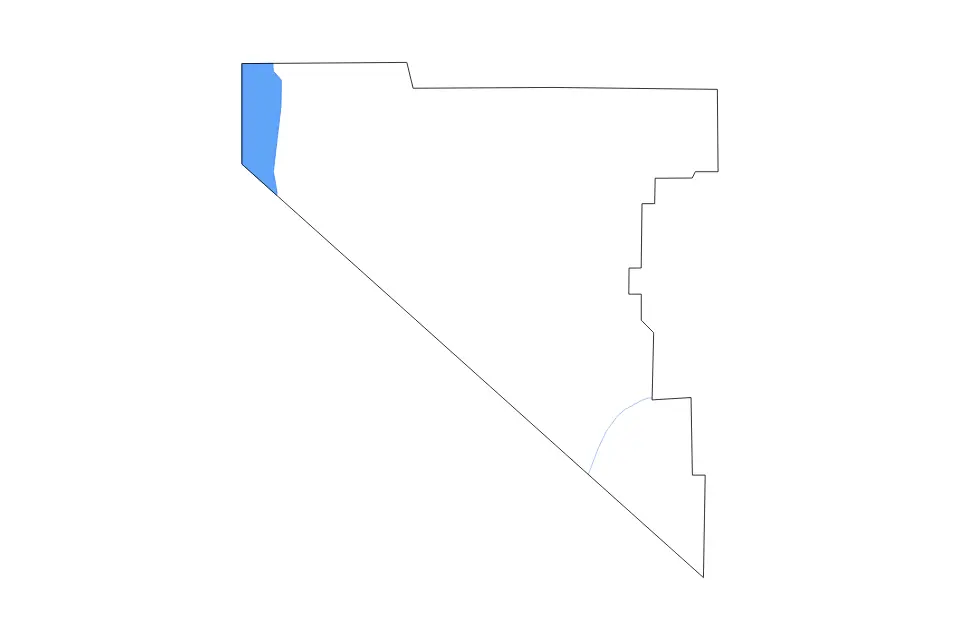 Carte de Douglas, Nevada de type contour, lacs et rivières pour Amérique du Nord, montrant contour, lacs et rivières avec des éléments hydrographiques comme Lake Tahoe.