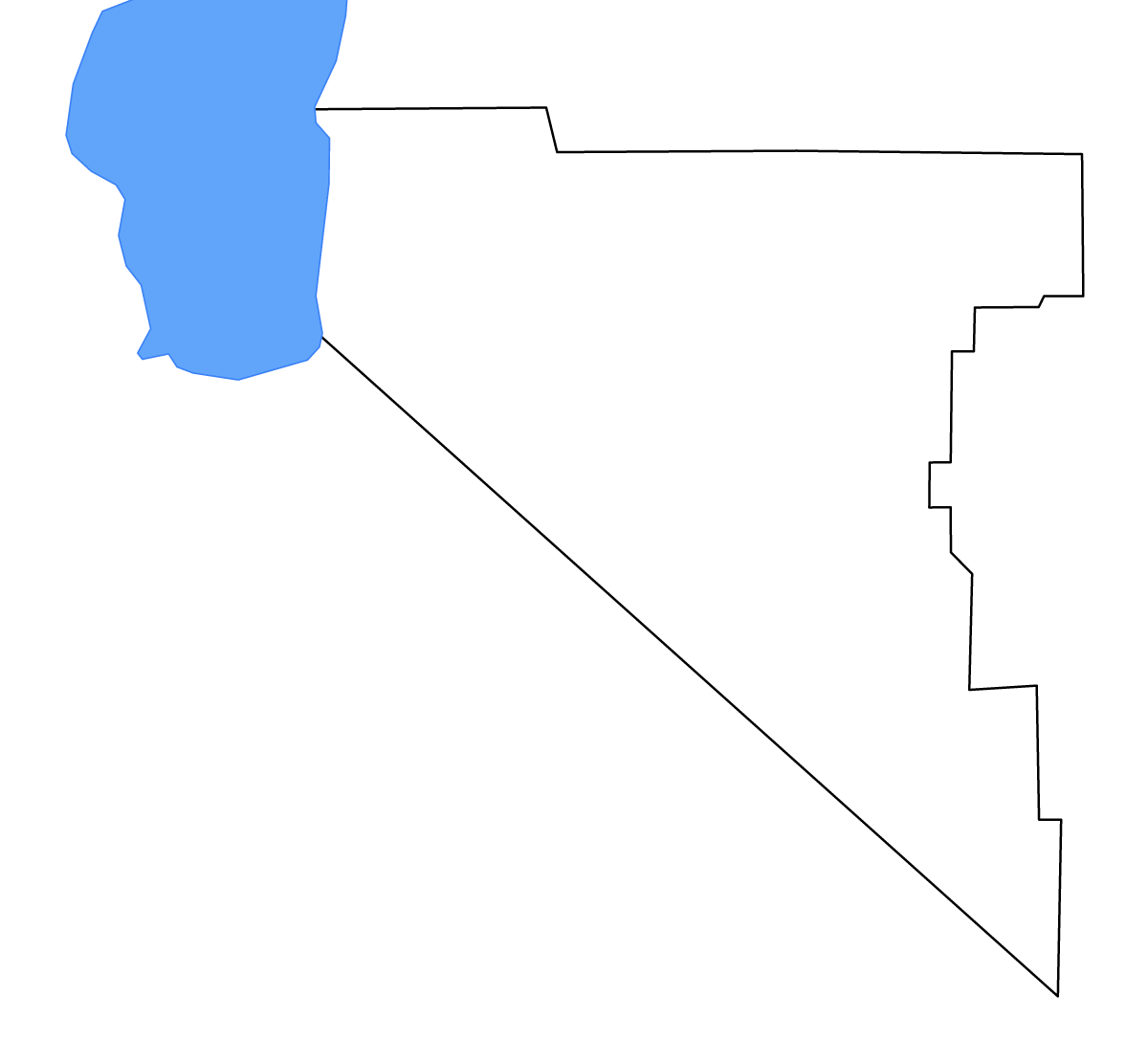 Carte de contour de Douglas, Nevada avec lacs et rivières.
