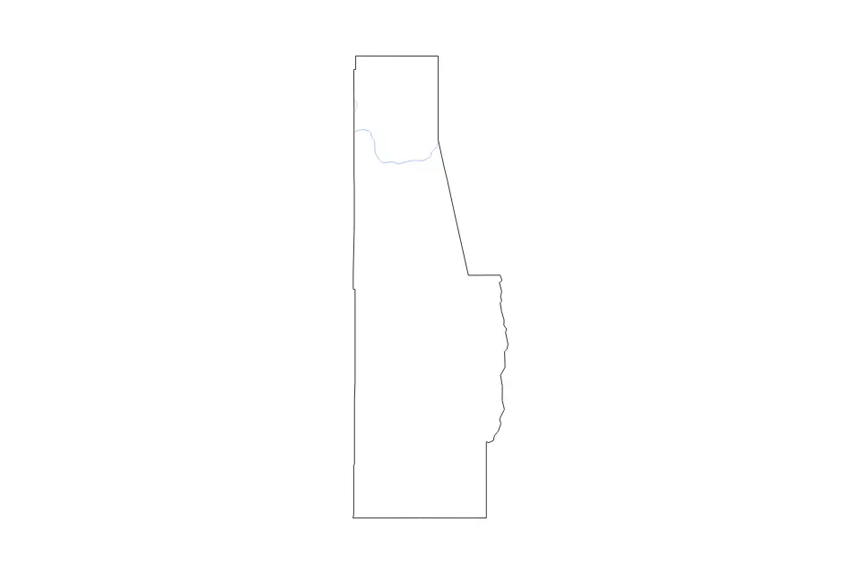 Outline map of Eureka County, Nevada with subdivision borders and rivers.