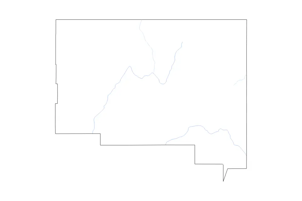 Mapa de Humboldt, Nevada de tipo contorno y ríos para América del Norte, con contorno y ríos con límites limpios.