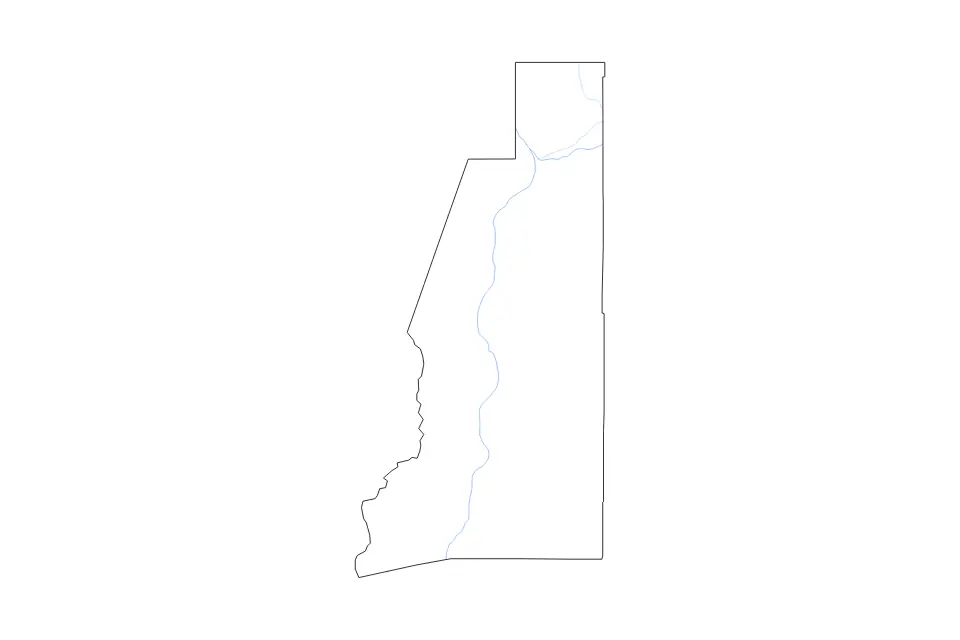 Mapa de Lander, Nevada de tipo contorno y ríos para América del Norte, con contorno y ríos con límites limpios.