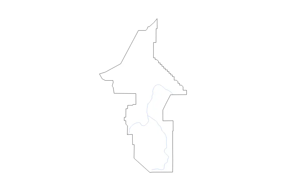 Outline map of Lyon County, Nevada with subdivision borders and rivers.