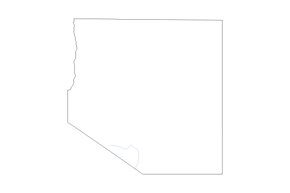 Mapa de White Pine, Nevada de tipo contorno y ríos para América del Norte, con contorno y ríos con límites limpios.
