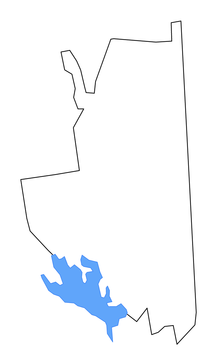 Carte de contour de Carroll, New Hampshire avec lacs et rivières.