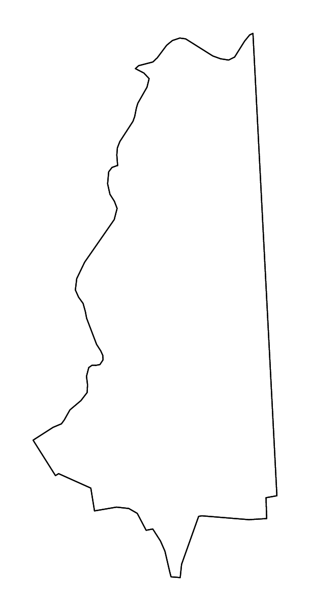 Mapa de contorno de Coös, New Hampshire con ríos.