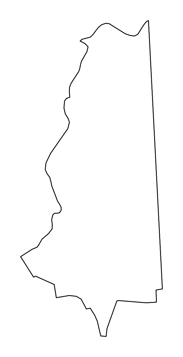 Carte de contour de Coös, New Hampshire avec rivières.