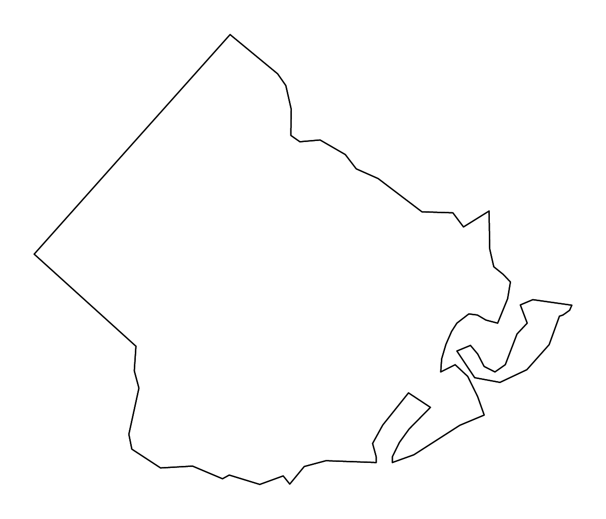 Mapa de contorno de Atlantic, New Jersey con ríos.