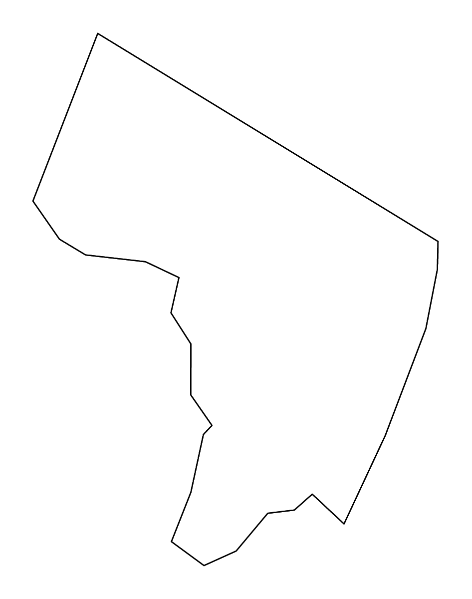 Mapa de contorno de Bergen, New Jersey con ríos.