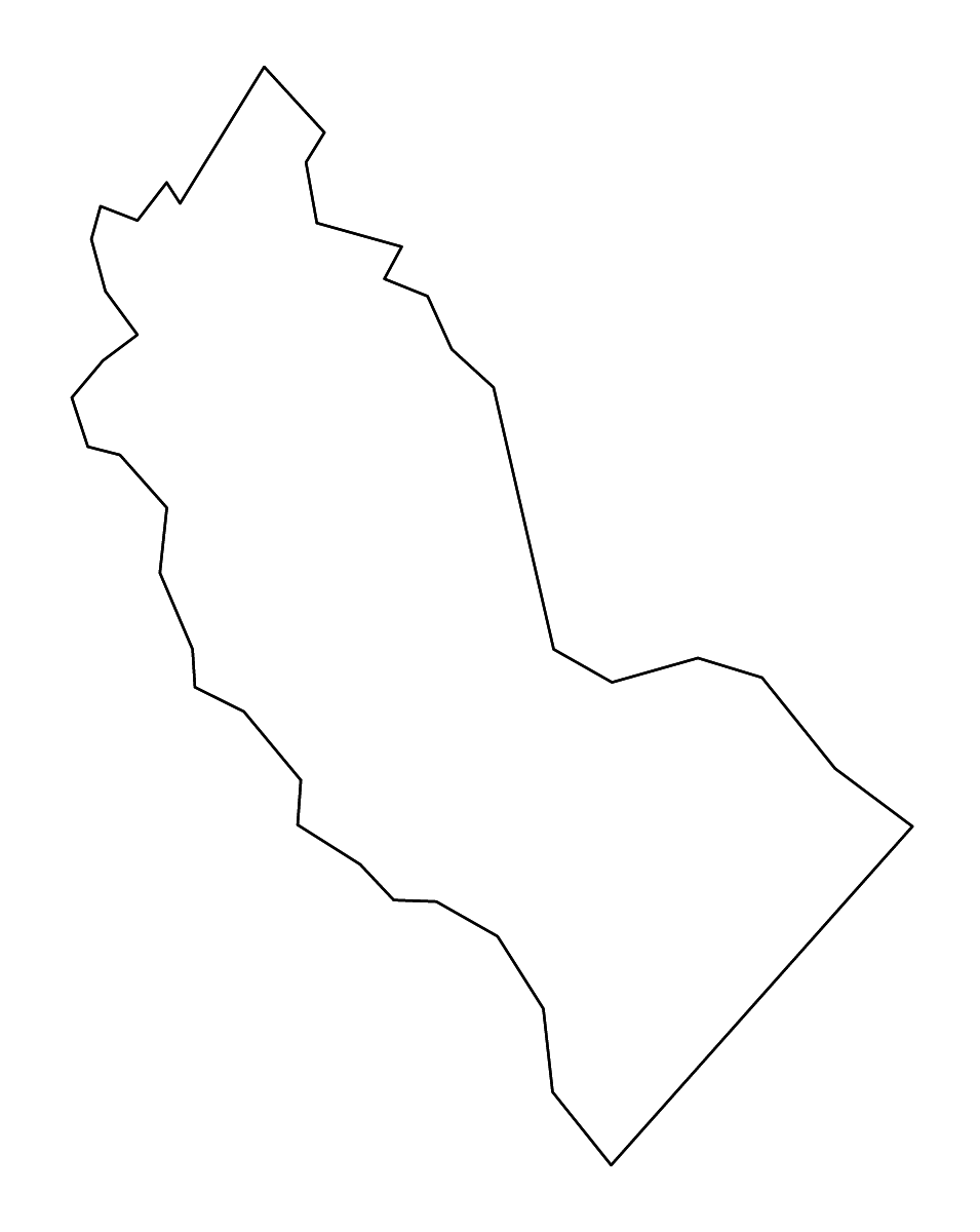 Mapa de contorno de Camden, New Jersey con ríos.