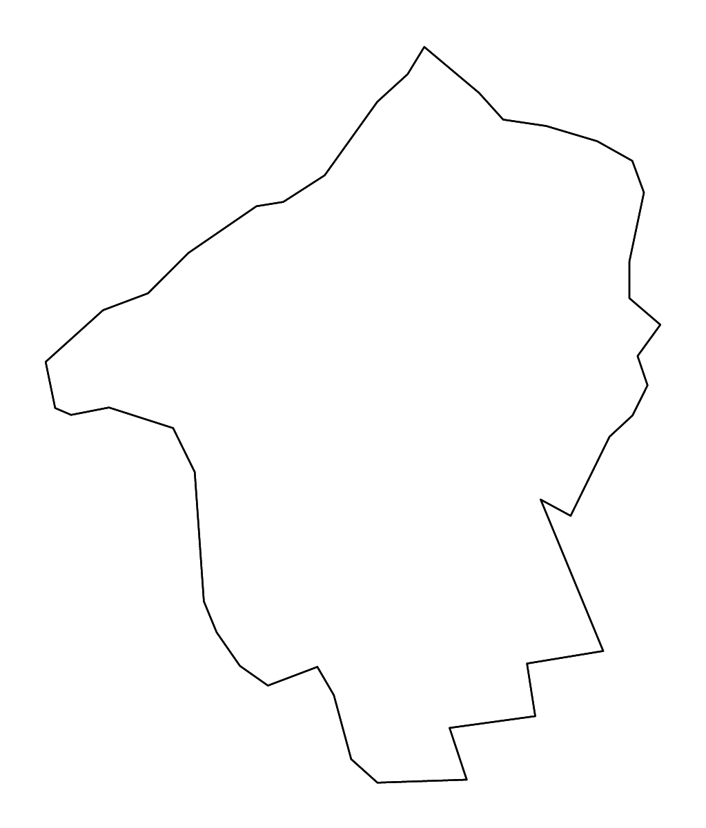 Mapa de contorno de Hunterdon, New Jersey con ríos.
