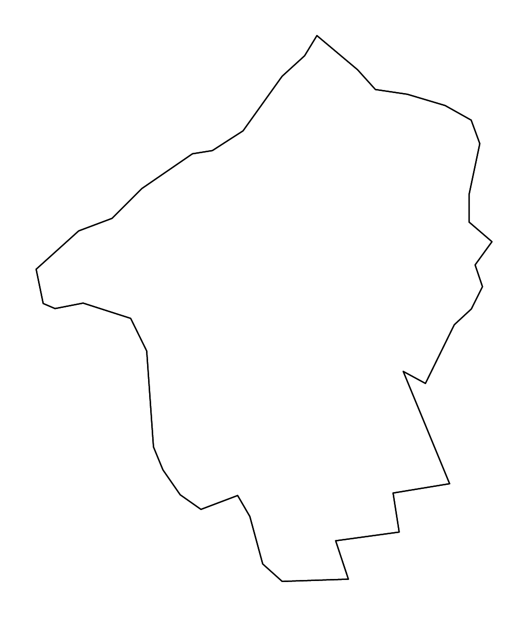 Mapa de contorno de Hunterdon, New Jersey con ríos.