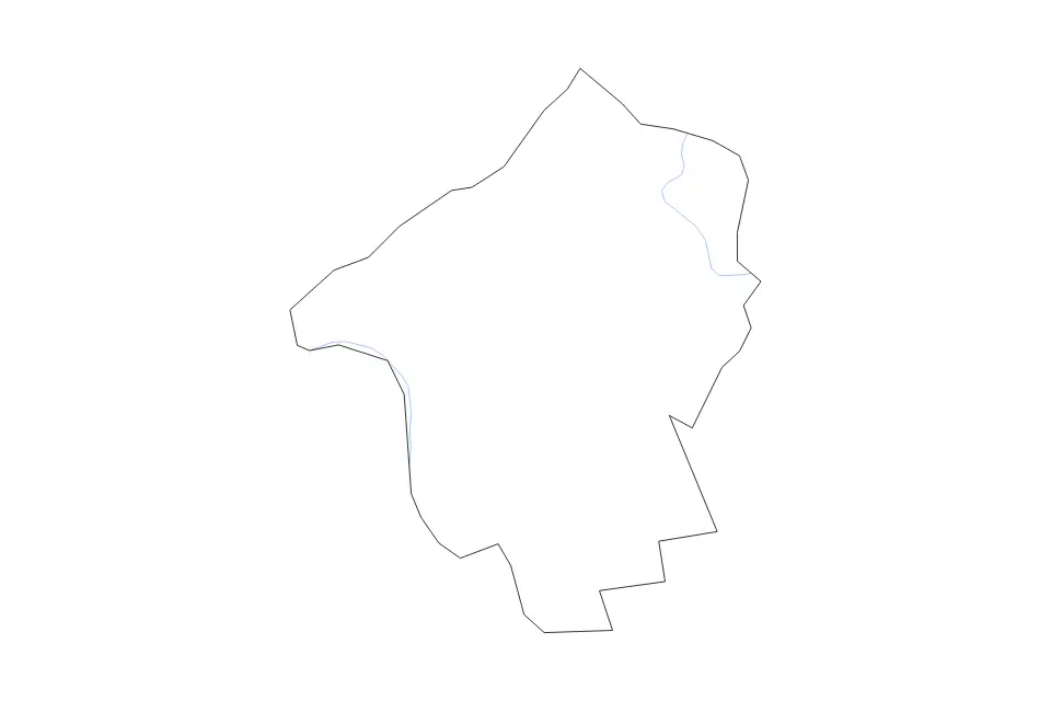 Outline map of Hunterdon County, New Jersey with subdivision borders and rivers.