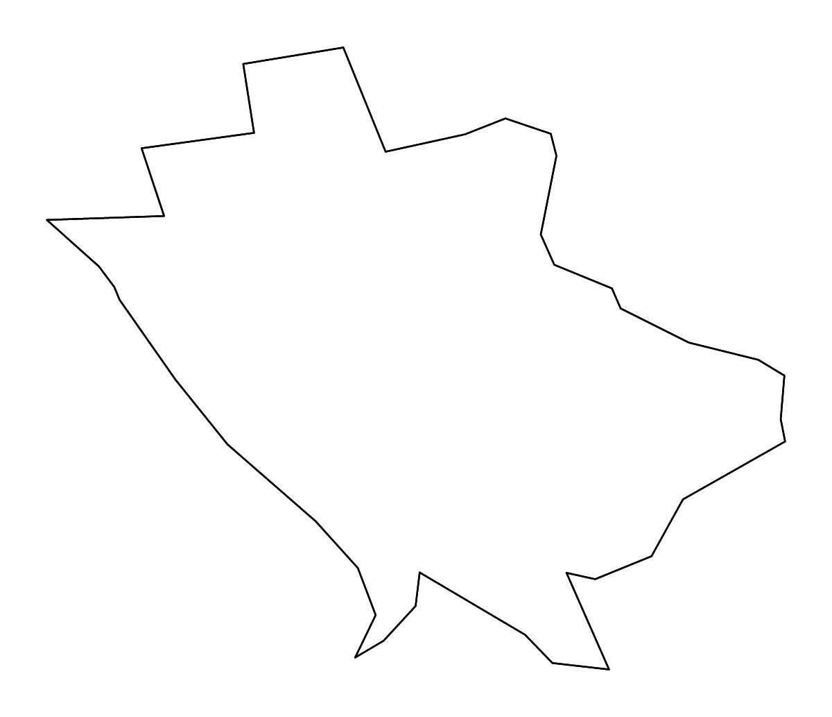Outline map of Mercer County, New Jersey with rivers.