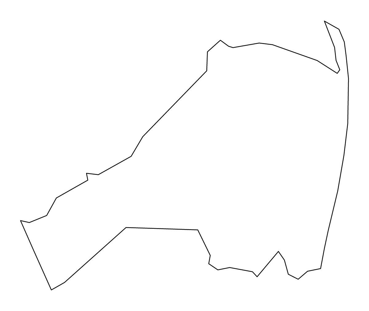 Mapa de contorno de Monmouth, New Jersey.